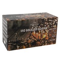 Clusterverlichting goud buiten 192 lampjes 120 cm inclusief timer en dimmer   - - thumbnail