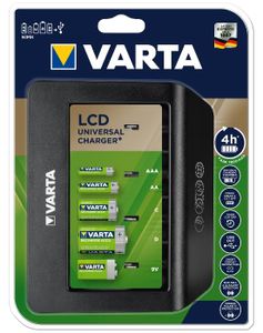 Varta LCD Universal Charger+ Batterijlader NiMH AAA (potlood), AA (penlite), C (baby), D (mono), 9 V (blok)