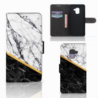 Samsung Galaxy A8 2018 Bookcase Marmer Wit Zwart - Origineel Cadeau Man