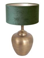 Steinhauer Gouden schemerlamp Brass met groen velvet 7205BR - thumbnail