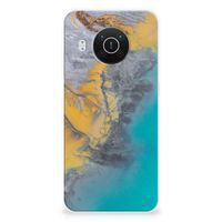 Nokia X10 | X20 TPU Siliconen Hoesje Marble Blue Gold