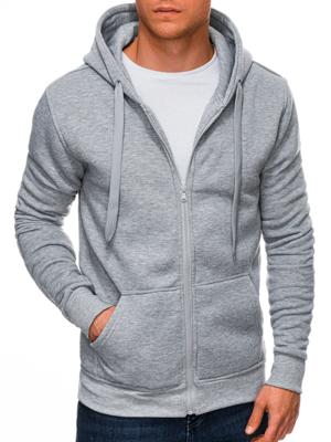 Mannen sweatshirt met rits B895 - grijs, maat L