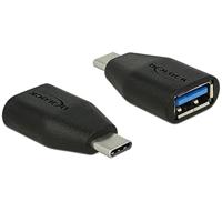 Delock Adapter USB Type-C stekker > USB 3.0 A bus zwart
