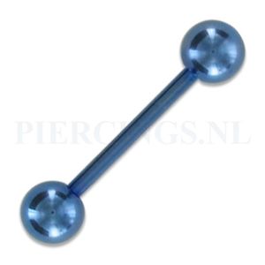 Tongpiercing geanodiseerd blauw