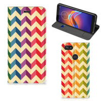 Motorola Moto E6 Play Hoesje met Magneet Zigzag Multi Color