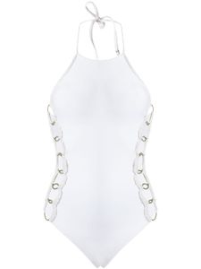 Amir Slama metallic details swimsuit - Blanc