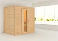 Karibu | Sonja Sauna met Dakkraag | Energiesparende Deur | Kachel 9 kW Externe Bediening