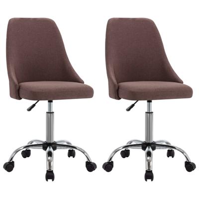 vidaXL Kantoorstoelen met wieltjes 2 st stof taupe