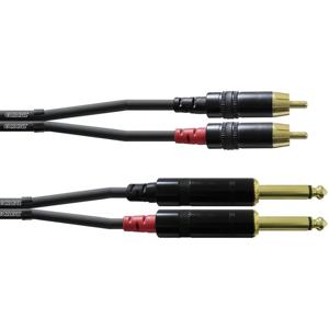 Cordial CFU3PC Audio Adapterkabel [2x Jackplug male 6,3 mm - 2x Cinch-stekker] 3.00 m Zwart