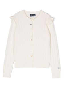 Ralph Lauren Kids cardigan Novelty en maille torsadée - Blanc