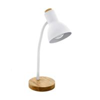 Eglo Landelijke bureaulamp Veradal wit met hout 98832