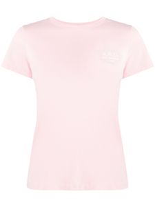 A.P.C. logo-embroidered T-shirt - Rose