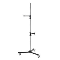 Walimex pro Rolstatief 223 cm, robuust studiostatief met 2 snel verschuifbare klemhouders en stabiele wielen, belastbaar tot 12 kg, ideaal voor de veelzijdige bevestiging van studio-apparatuur