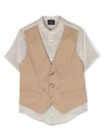 Fay Kids chemise rayée à design superposé - Tons neutres