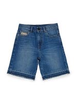 Nº21 Kids short en jean à ourlet frangé - Bleu