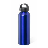 Waterfles / drinkfles / sportfles - metallic blauw - aluminium - 800 ml - schroefdop - thumbnail