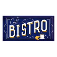 Nostalgic Art - Bistro - Metalen Wandbord - 25x50 cm - Mancave