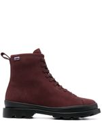 Camper bottines Brutus en daim à lacets - Rouge - thumbnail