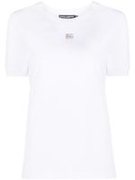 Dolce & Gabbana t-shirt à ornements en cristal - Blanc