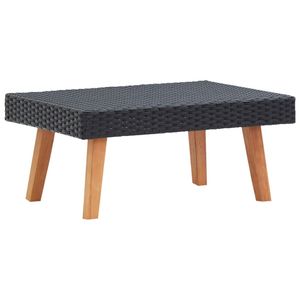 Tuintafel poly rattan zwart