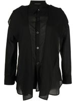 Yohji Yamamoto chemise à design asymétrique - Noir - thumbnail