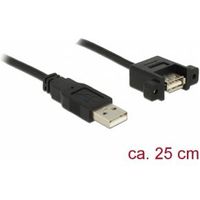 Delock 85462 Kabel USB 2.0 Type-A male > USB 2.0 Type-A female paneelmontage 0,25 m