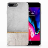 Apple iPhone 7 Plus | 8 Plus Bumper Hoesje Wood Concrete - thumbnail