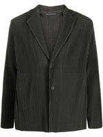 Homme Plissé Issey Miyake blazer plissé à simple boutonnage - Vert