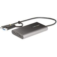 StarTech.com USB-C naar Dual-HDMI Adapter, USB-C of A naar 2x HDMI, 4K 60Hz, 100W Power Delivery Pas - thumbnail