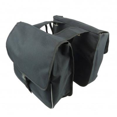 Dresco dubbele fietstas Basic Shopper 26 liter nylon donkergrijs Dresco dubbele fietstas Basic Shopper 26 liter nylon donkergrijs