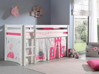 Bed ALIZE halfhoogslaper 90x200 cm witte pijnboom tent Princess - thumbnail