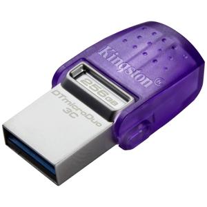 Kingston DataTraveler microDuo 3C USB-stick Retail 256 GB RVS, Violet DTDUO3CG3/256GB USB 3.2 Gen 1 (USB 3.0), USB-C