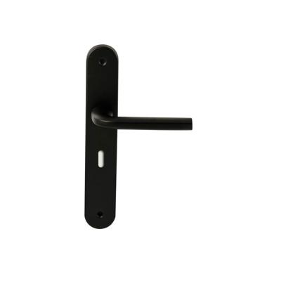 Deurkruk Kreta Zwart op ovaal langschild sleutel 56mm