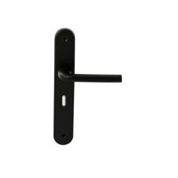 Deurkruk Kreta Zwart op ovaal langschild sleutel 56mm