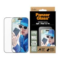 PanzerGlass Aluminium frame schermbeschermer voor Apple iPhone 16 Pro 6,3 inch 2024 | Versterkte hoeken voor maximale valbescherming, rand tot rand dekking, krasbestendig, eenvoudig te installeren -