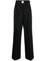 Miu Miu pantalon de tailleur à boucle logo - Noir