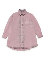 MM6 Maison Margiela Kids chemise en jean à effet délavé - Rose