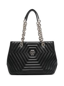 Philipp Plein sac porté épaule Hexagon en cuir - Noir