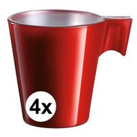 Espresso mokje rood 4 stuks   -