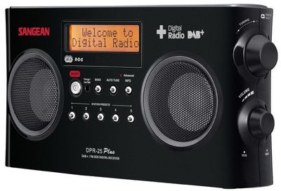 Sangean DPR-25+ Transistorradio DAB+, VHF (FM) AUX Acculaadfunctie Zwart