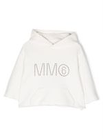 MM6 Maison Margiela Kids hoodie à logo orné de clous - Blanc - thumbnail