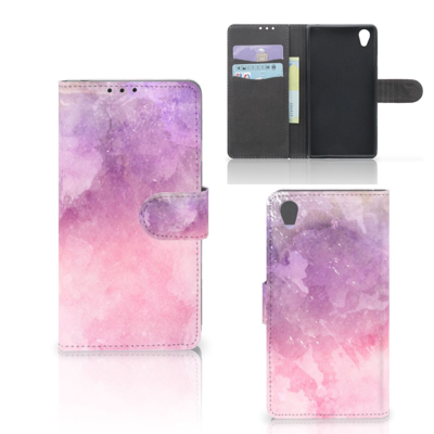 Hoesje Sony Xperia Z1 Pink Purple Paint Hoesje Sony Xperia Z1 Pink Purple Paint