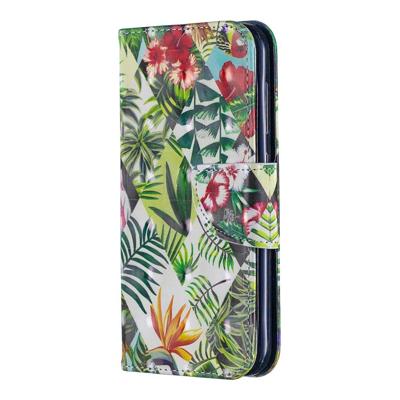 Shop4 - Nokia 4.2 Hoesje - Wallet Case Bladeren en Bloemen