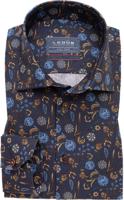 Ledȗb Heren Overhemd Navy Bloemen Print Oxford Widespread Modern Fit