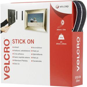 VELCRO® VEL-EC60220 Klittenband Om vast te plakken Haak- en lusdeel (l x b) 10000 mm x 20 mm Zwart 10 m