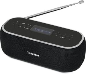 TechniSat DIGITRADIO BT 1 Radio DAB+, VHF (FM) AUX, Bluetooth Handsfreefunctie, Incl. microfoon, Wekfunctie, Oplaadbaar Zwart