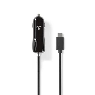Auto-oplader | 3,0 A | Vaste kabel | USB-C | Zwart