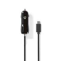 Auto-oplader | 3,0 A | Vaste kabel | USB-C | Zwart