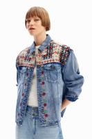 Denim truckerjack met borduursels - BLUE - M