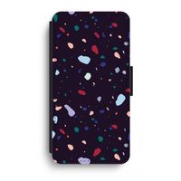 Dark Rounded Terrazzo: iPhone XR Flip Hoesje